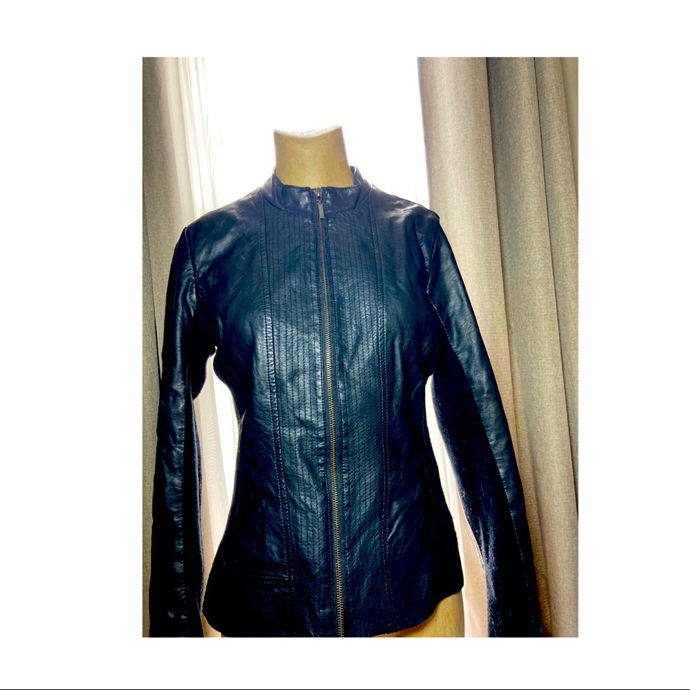 Ricki’s faux leather motto jacket
